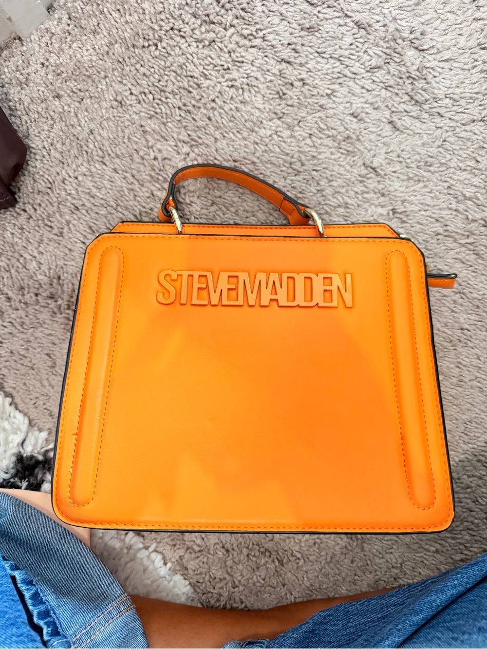 Steve Madden Bright Orange Top-Handle Satchel